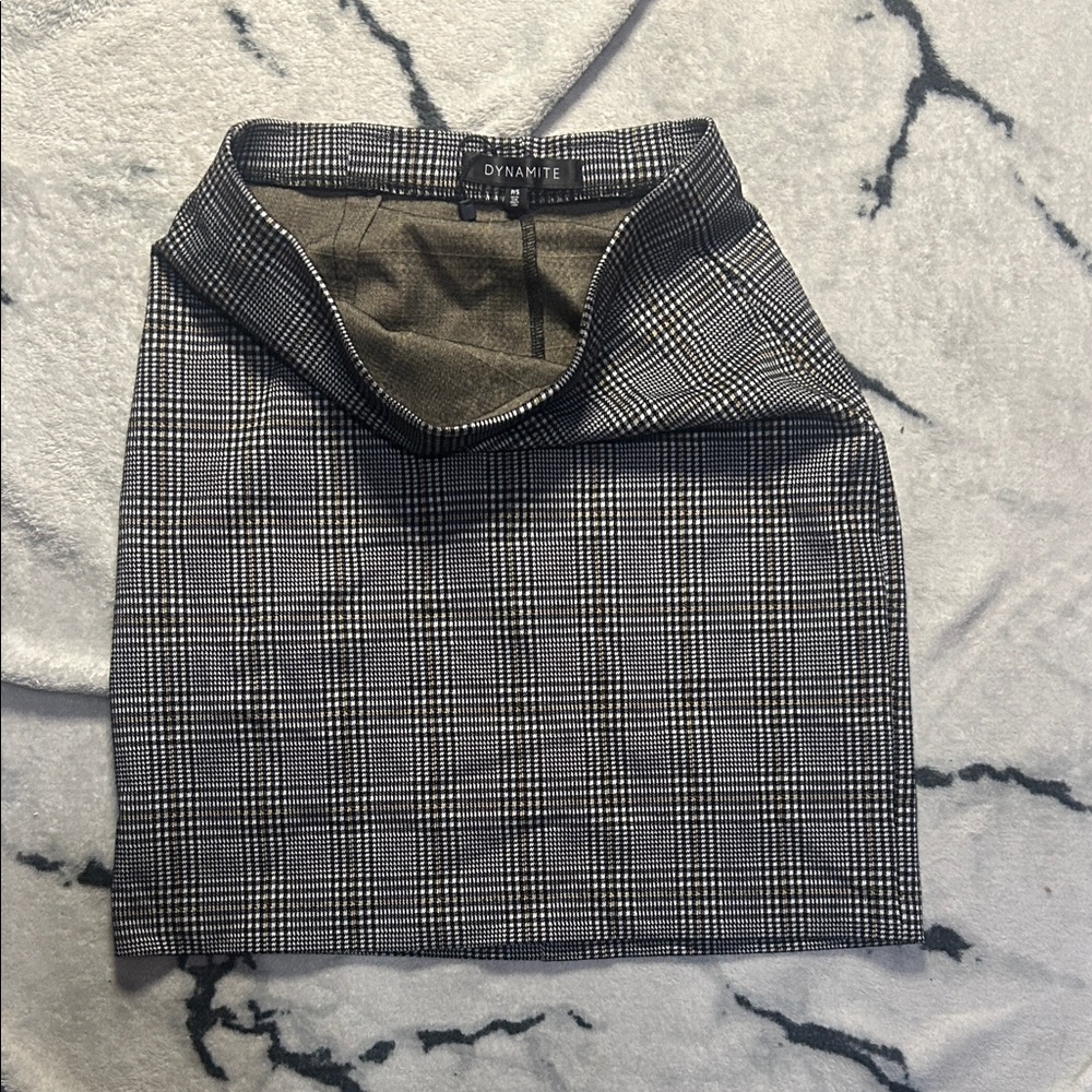 Plaid pencil skirt (S)